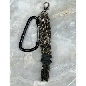 Paracord Braided Keychain Carabiner Key Ring Green Handmade Macrame Swivel Clasp